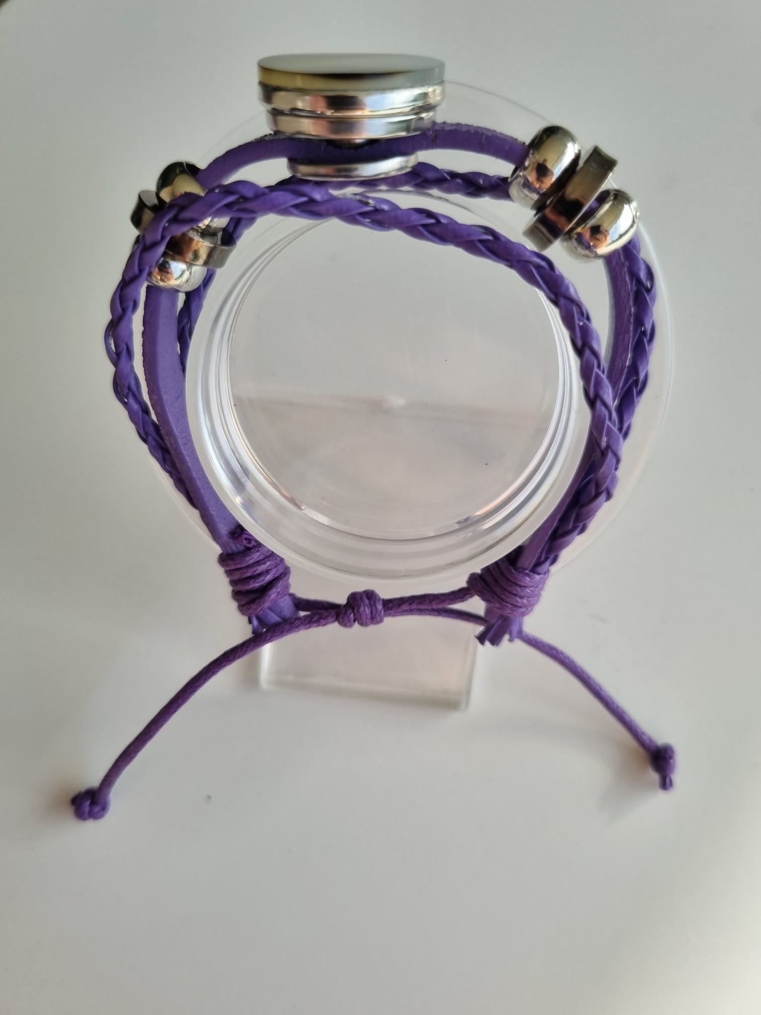 Bracelet cuir violet et nacre – Tupai