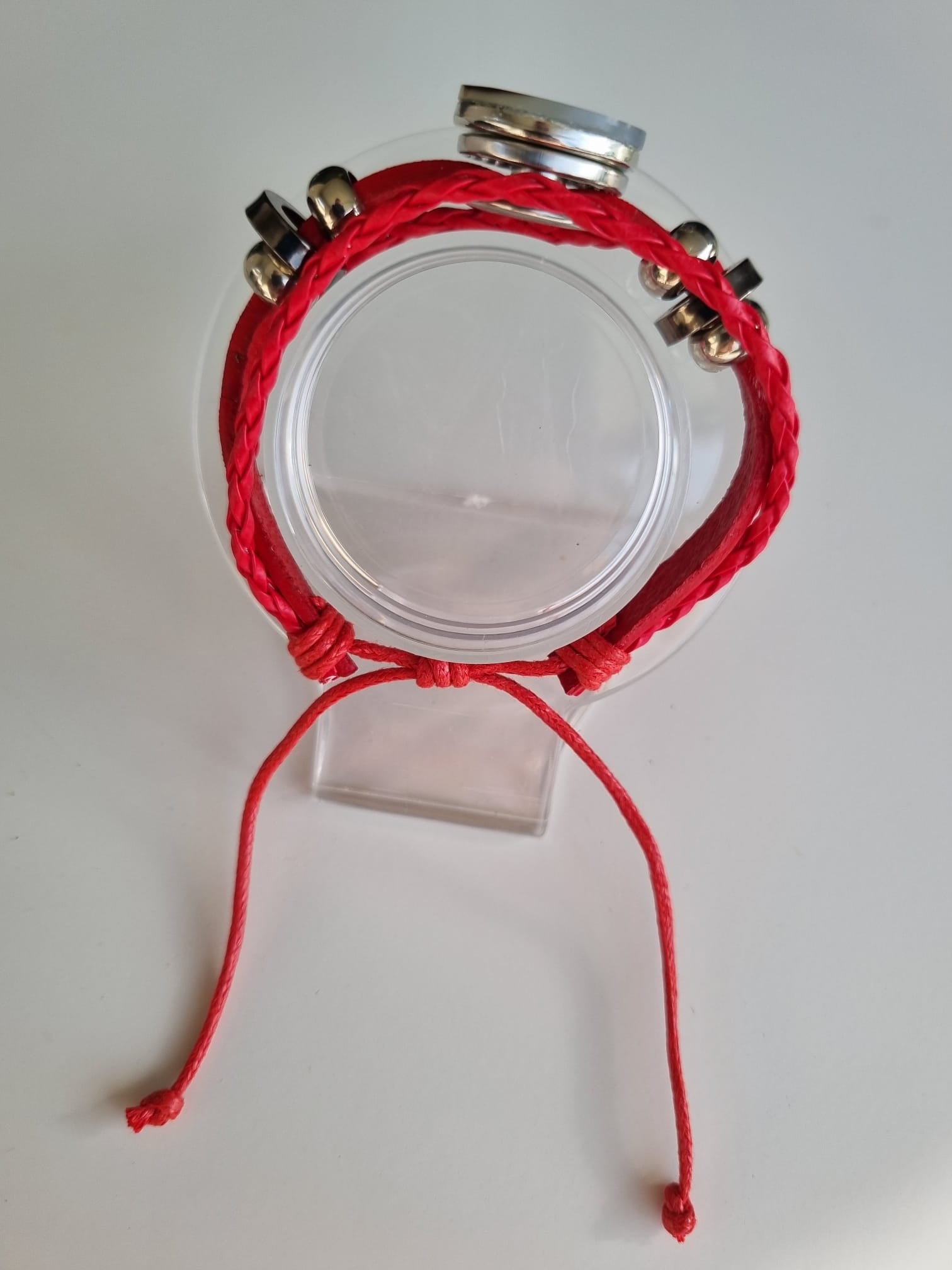 Bracelet cuir rouge et nacre – Punaauia