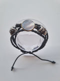 Bracelet en cuir noir et nacre – Mahina